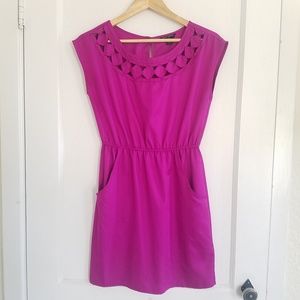 Banana Republic Factory magenta cut out dress